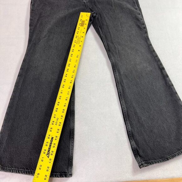 Levis Jeans Womens 31 Black 70s High Flare Faded Premium Denim Boho Hippie - Picture 5 of 10